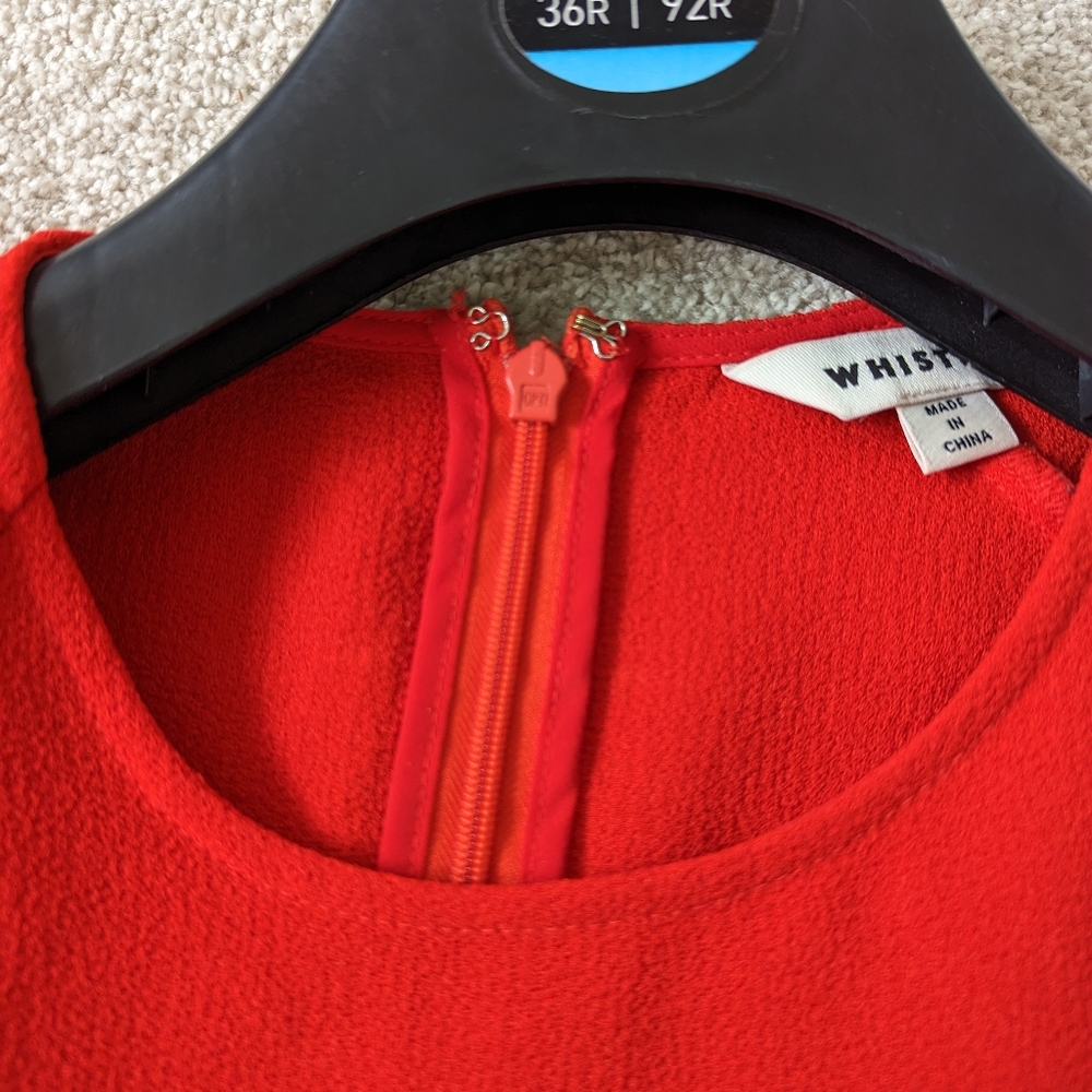 Whistles Red Long Sleeve Pencil Dress UK Size 10 - Picture 3 of 9